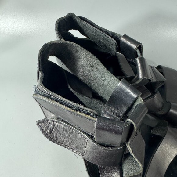 Brador Made in Italy Black Leather Strappy Sandals, Size 43 - Picture 12 of 15